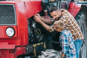 father son tractor