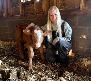 women-in-ag-Haley-Amman-Ekstrom-calf